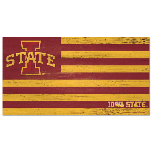 Iowa State Cyclones Wood Sign Flag 9x17 Outdoor Decor - ToylandEU