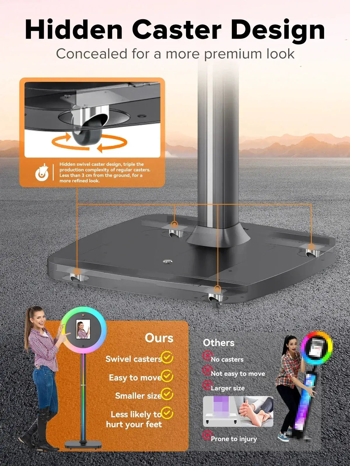 Ipad Photo Booth with RGB Ring Light Portable App Control - ToylandEU