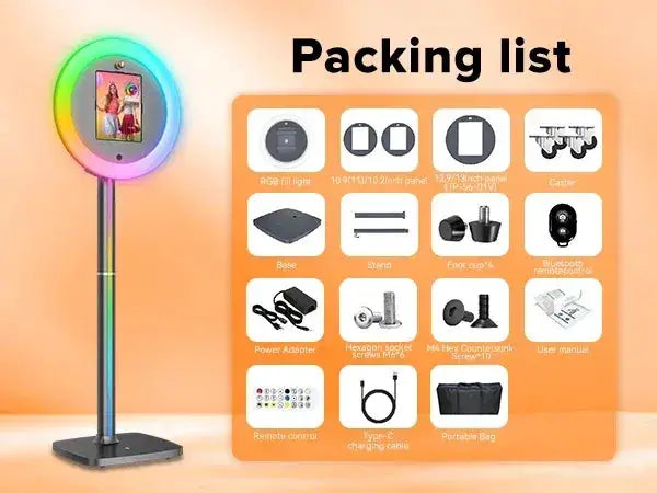 Ipad Photo Booth with RGB Ring Light Portable App Control - ToylandEU