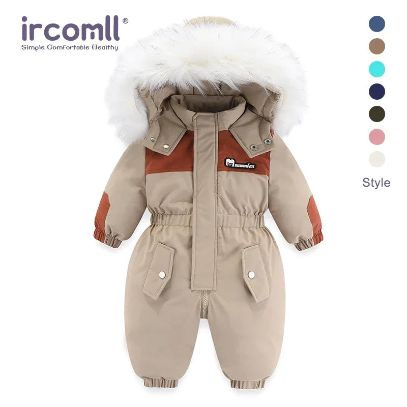 Ircomll Winter Baby Ski Suit Hooded Waterproof for Infants 1 to 3 Years - ToylandEU
