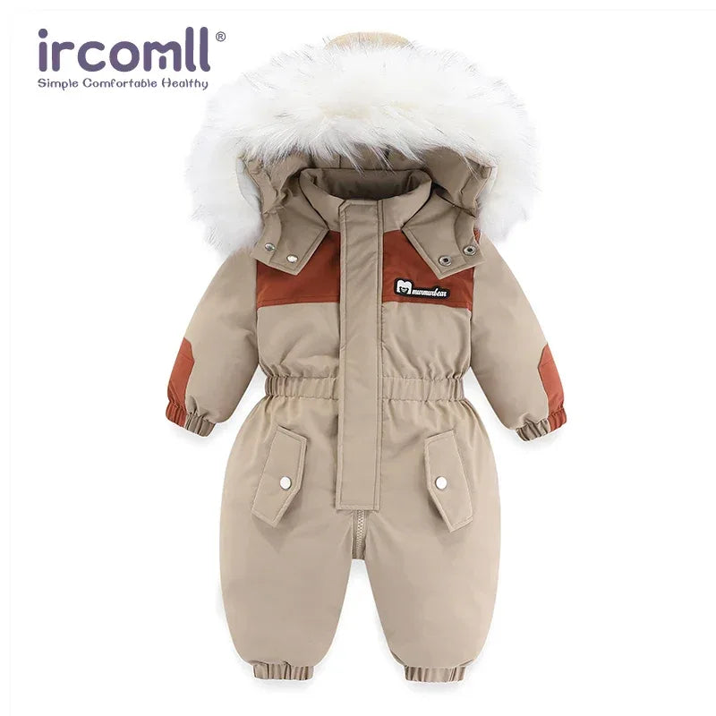 Ircomll Winter Baby Ski Suit Hooded Waterproof for Infants 1 to 3 Years - ToylandEU