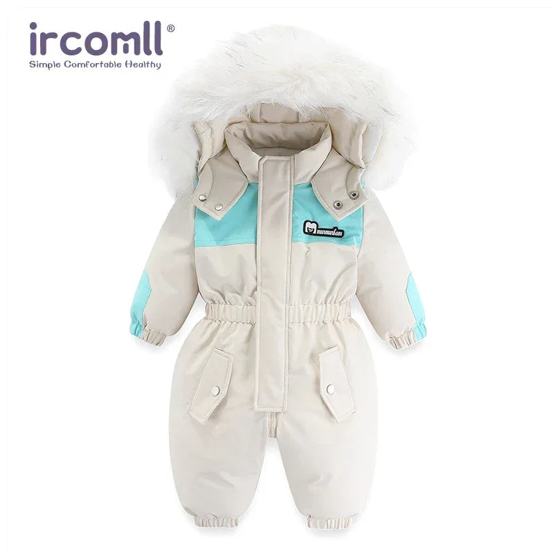 Ircomll Winter Baby Ski Suit Hooded Waterproof for Infants 1 to 3 Years - ToylandEU