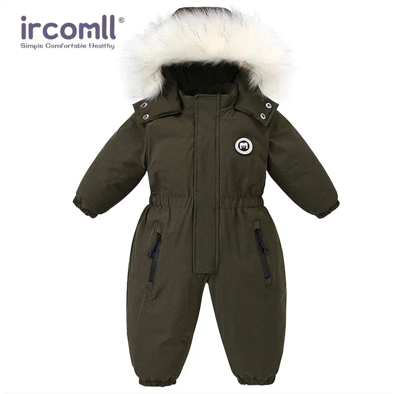 Ircomll Winter Baby Ski Suit Hooded Waterproof for Infants 1 to 3 Years - ToylandEU