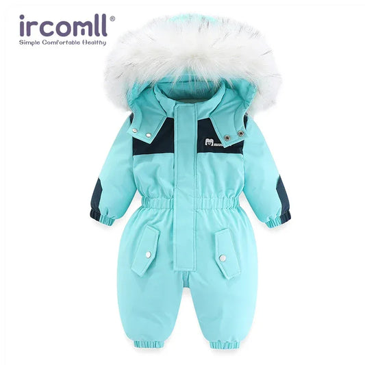 Ircomll Winter Baby Ski Suit Hooded Waterproof for Infants 1 to 3 Years - ToylandEU