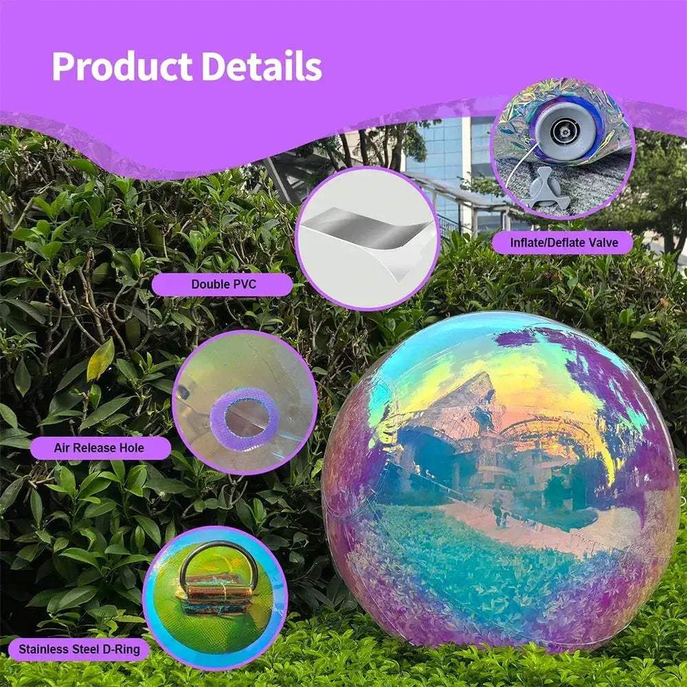 Iridescent Giant Inflatable Mirror Ball Set for Spectacular Parties - ToylandEU