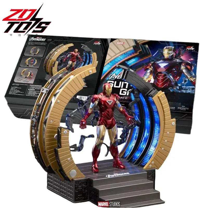 Iron Man Action Figure With Suit Up Gantry LED Platform - ToylandEU