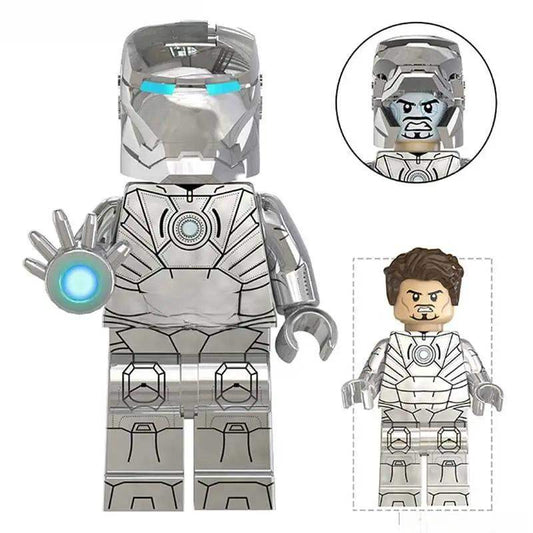  Iron Man Lego Minifigure Tony Stark Silver Armor Show -  ToylandEU™