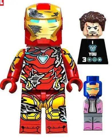 Battle Damaged Iron Man LEGO Figure With Cracked Arc Reactor - ToylandEU