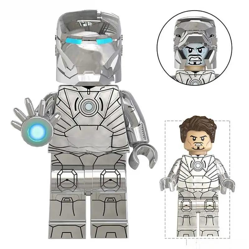  Iron Man Lego Minifigure Tony Stark Silver Armor Show -  ToylandEU™