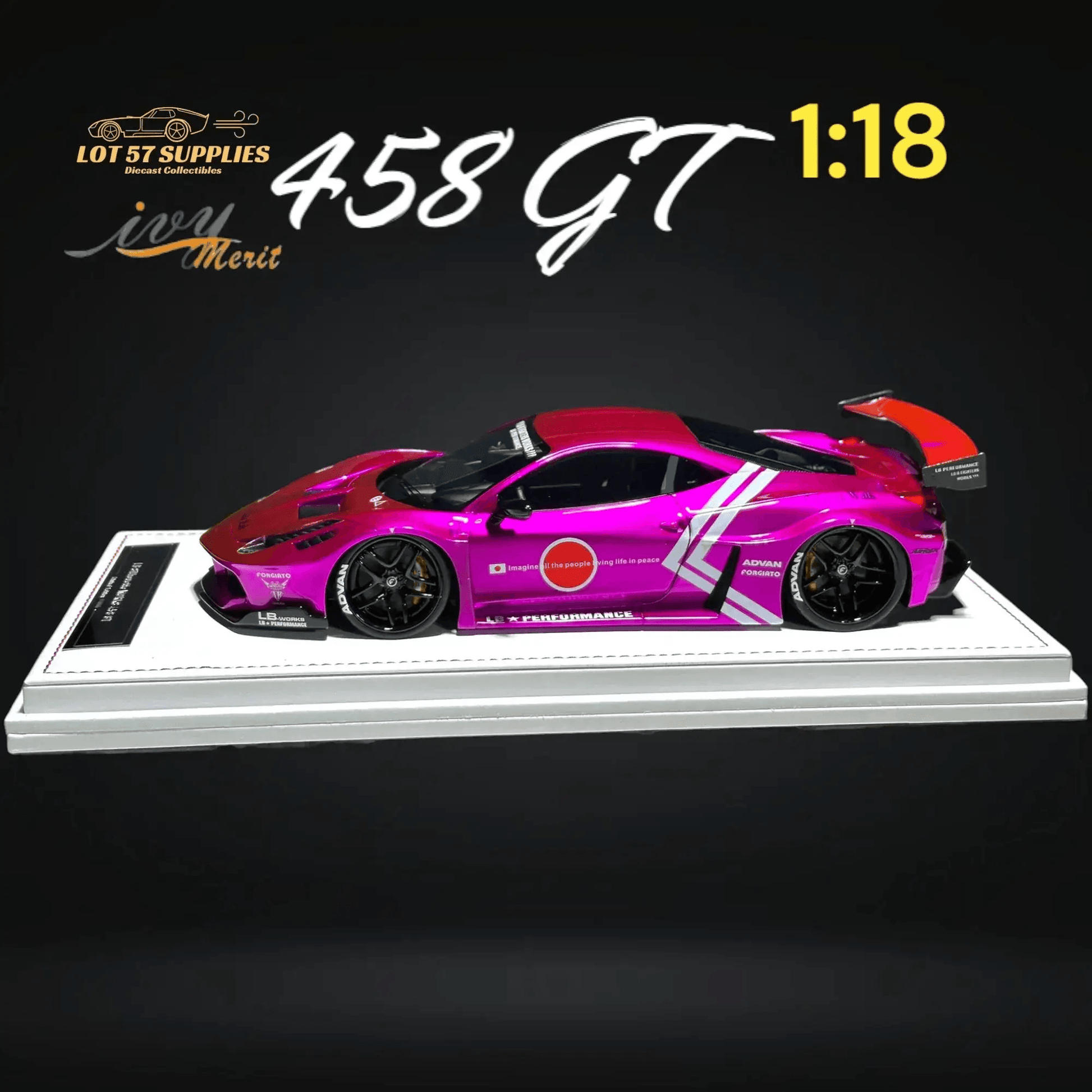  Ivy Merit 458 GT Resin Model Car 1 18 Scale Limited -  ToylandEU™