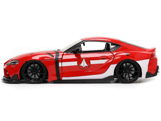 2020 Toyota Supra Red with Graphics and Miriya Sterling | 1/24 Diecast Model Car | Jada | Robotech Series