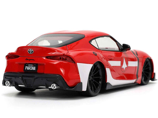 2020 Toyota Supra Red with Graphics and Miriya Sterling | 1/24 Diecast Model Car | Jada | Robotech Series