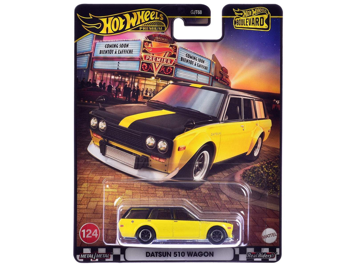 Datsun 510 Wagon Yellow and Black | Diecast Model Car | Hot Wheels | Boulevard Series