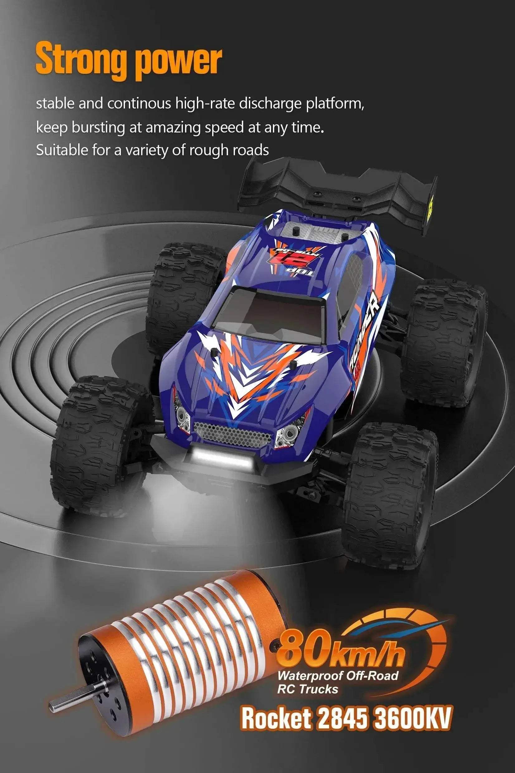JIUSI MT14R 1/14 RC Racing Car 80km/h 4WD Off-road Toys - ToylandEU