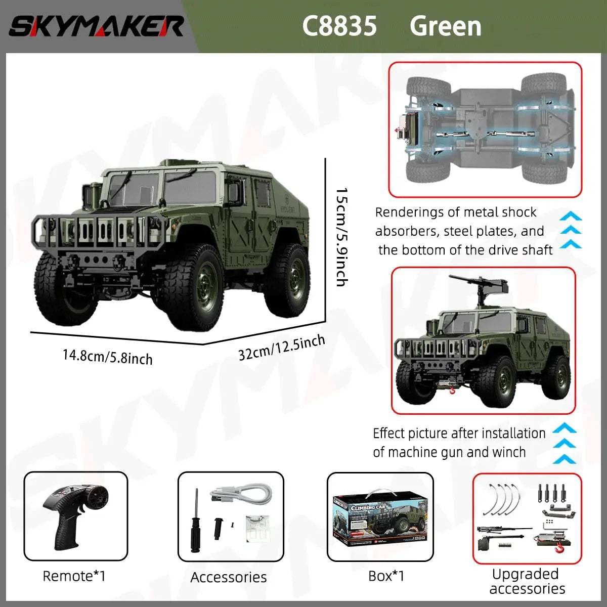  JJRC C8835 RC Car 4WD All Terrain Climber LED Lights -  ToylandEU™