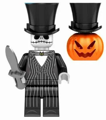 Custom Jack Skellington Standard Figure The Pumpkin King, Pinstripe Suit, Skeletal Face, Bat Bowtie - ToylandEU