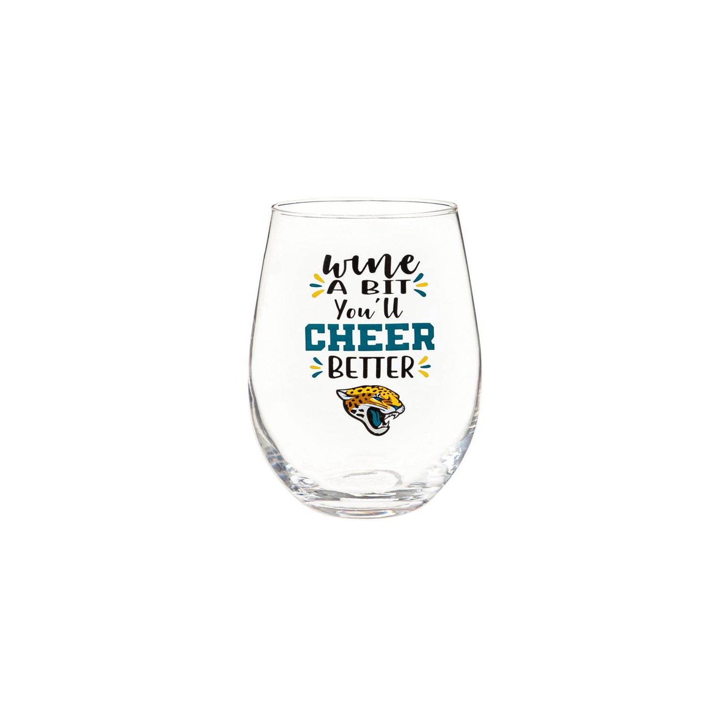 Jacksonville Jaguars 17oz Stemless Wine Glass Boxed Gift - ToylandEU