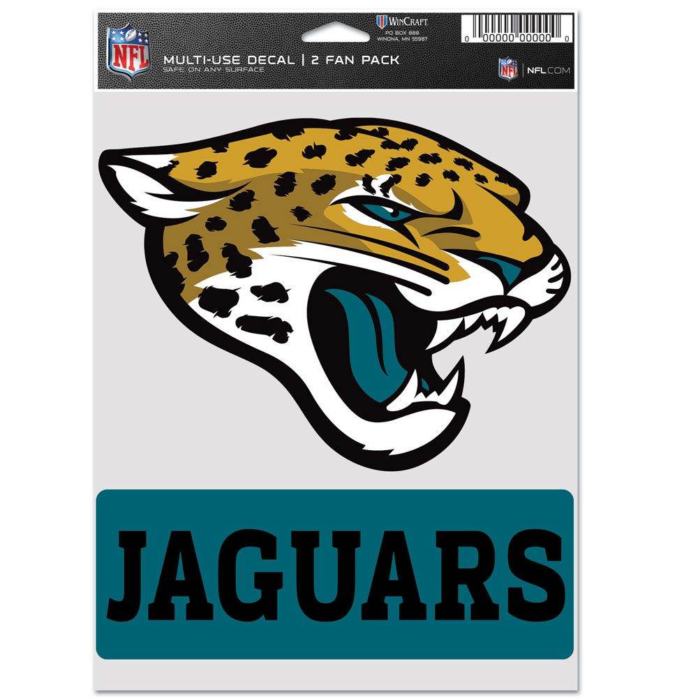Jacksonville Jaguars Decal Multi Use Fan 2 Pack Set - ToylandEU