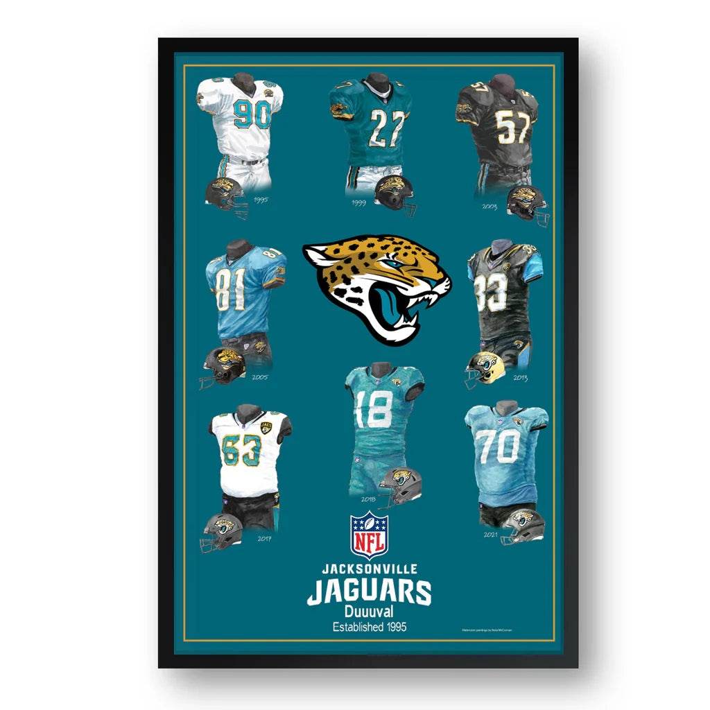 Jacksonville Jaguars Framed Print 10x13 Uniform Heritage - ToylandEU