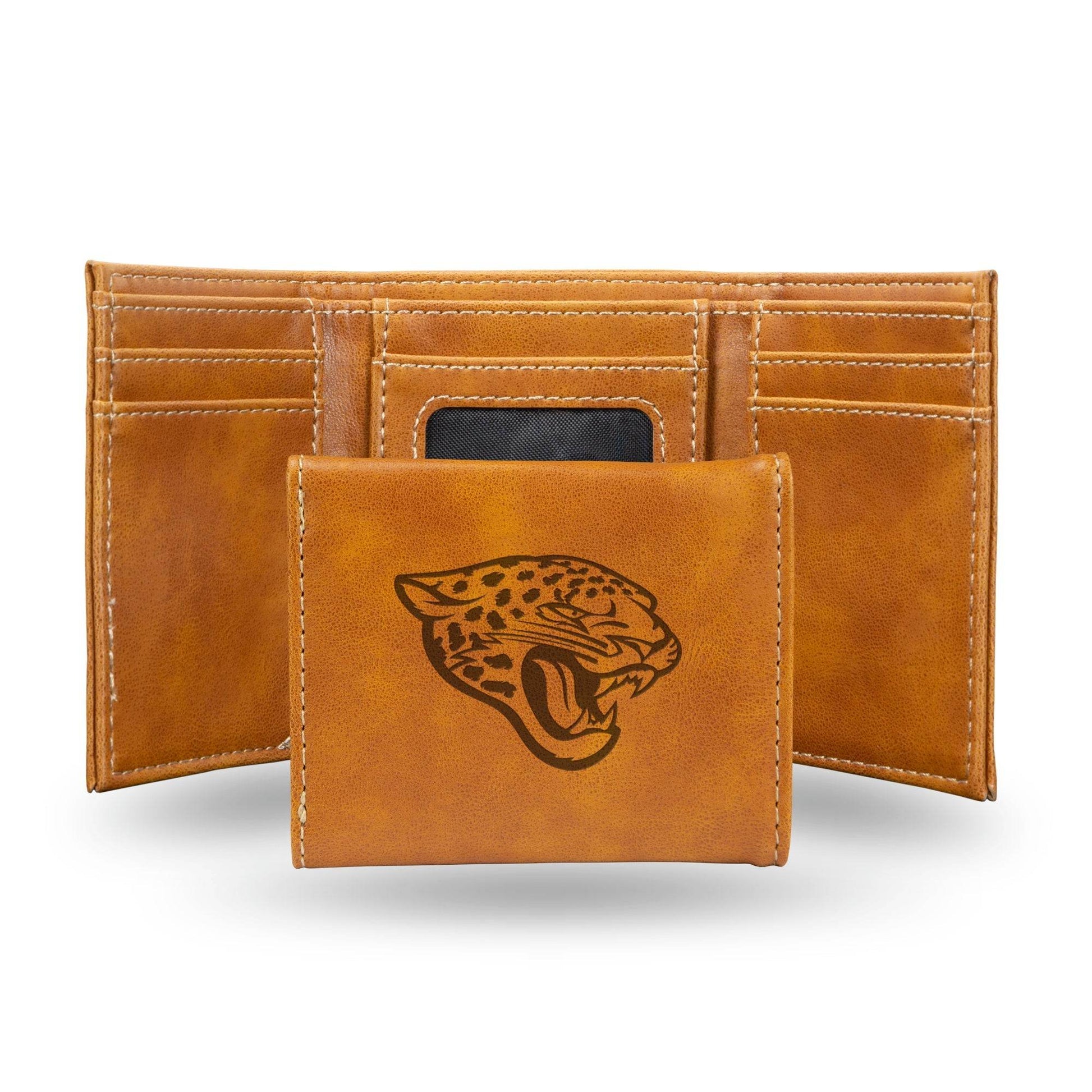Jacksonville Jaguars Leather Trifold Wallet Laser Engraved - ToylandEU