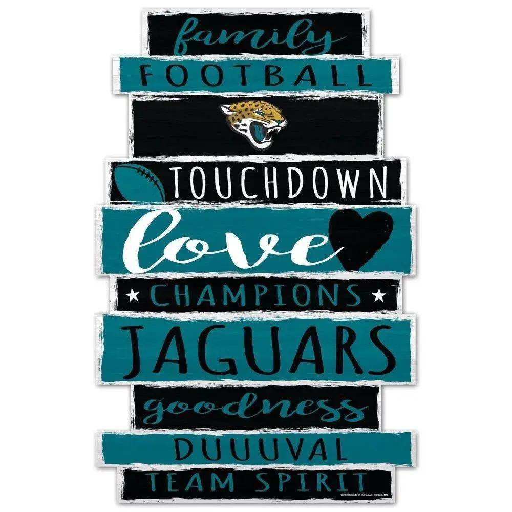Jacksonville Jaguars Sign 11x17 Wood Family Word Design - ToylandEU