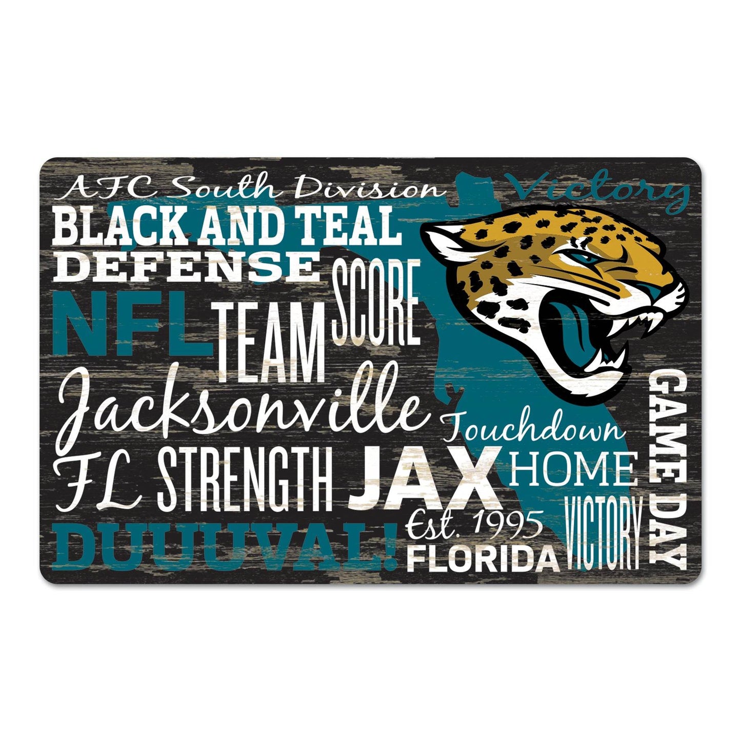 Jacksonville Jaguars Sign 11x17 Wood Wordage Wall Plaque - ToylandEU