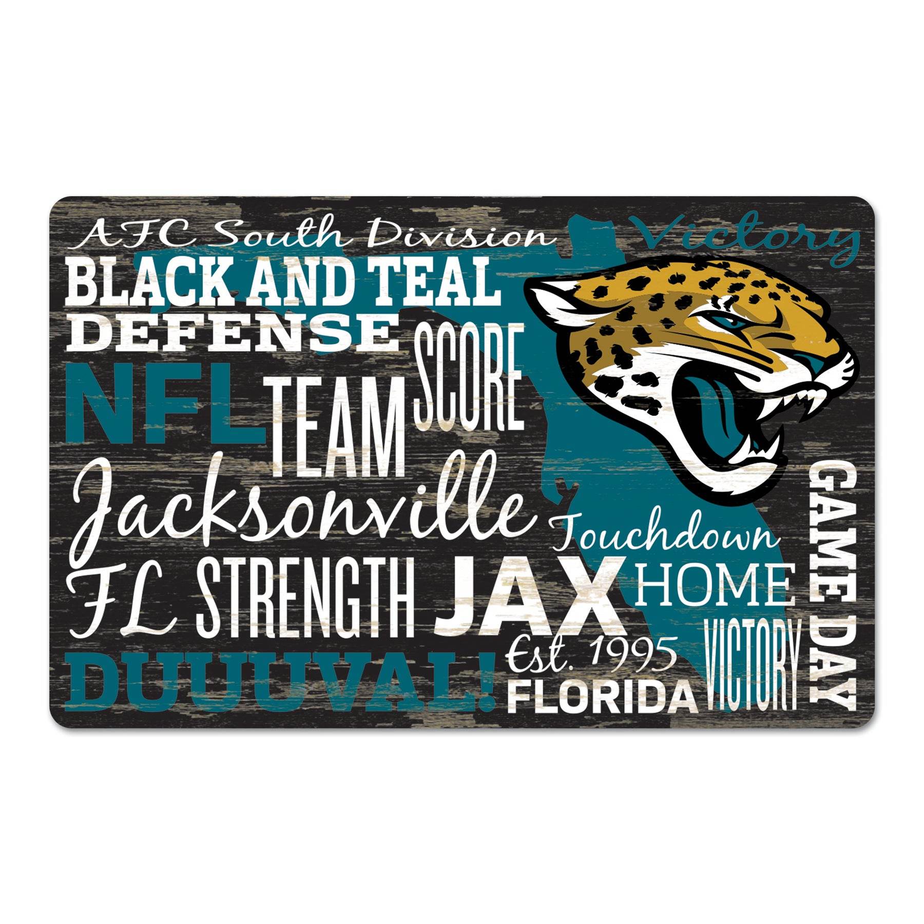 Jacksonville Jaguars Sign 11x17 Wood Wordage Wall Plaque - ToylandEU