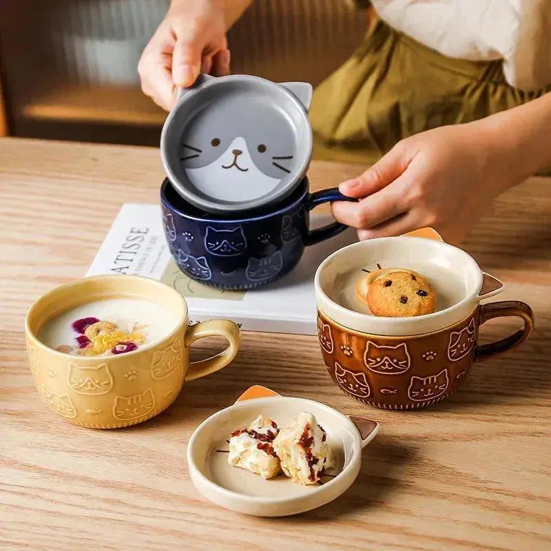  Japanese Cartoon Cat Ceramic Cup Keeps Coffee Hot -  ToylandEU™