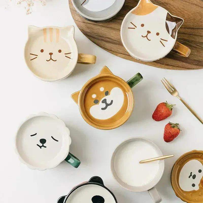Japanese Cartoon Cat Ceramic Coffee Cup Keeps Coffee Hot - ToylandEU