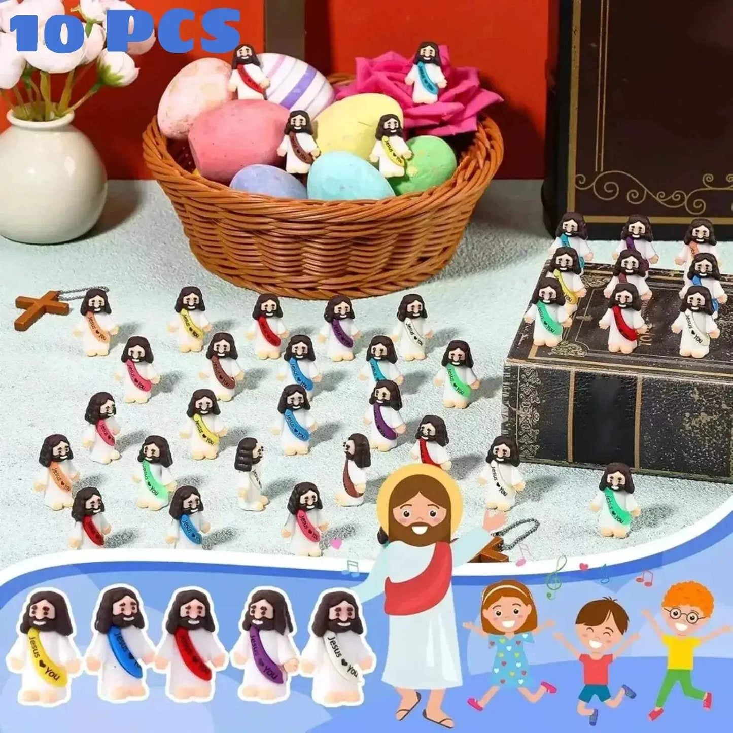 Jesus Statues Miniature Tabletop Ornaments Durable Plastic Decor - ToylandEU