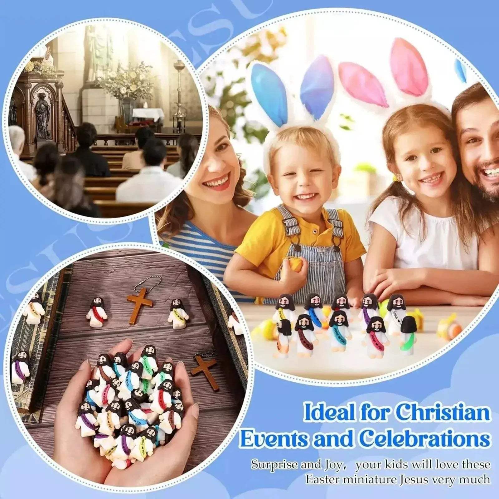 Jesus Statues Miniature Tabletop Ornaments Durable Plastic Decor - ToylandEU