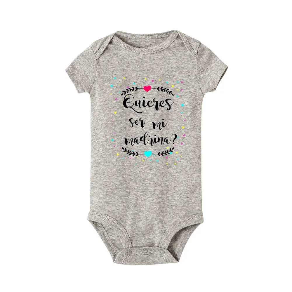 Jiangkao Baby Bodysuit Do You Want To Be My Godmother Godfather for Newborn - ToylandEU