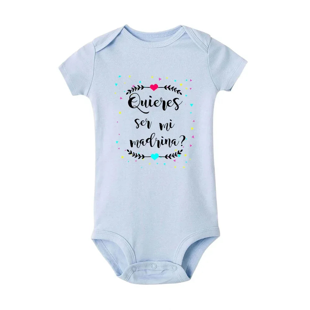 Jiangkao Baby Bodysuit Do You Want To Be My Godmother Godfather for Newborn - ToylandEU