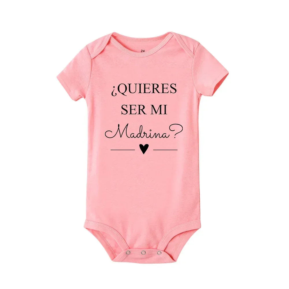 Jiangkao Baby Bodysuit Do You Want To Be My Godmother Godfather for Newborn - ToylandEU