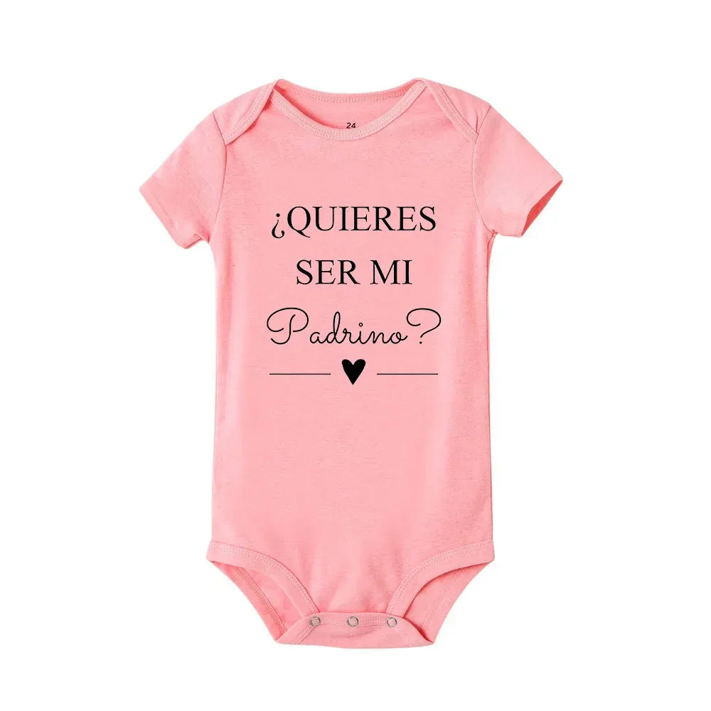 Jiangkao Baby Bodysuit Do You Want To Be My Godmother Godfather for Newborn - ToylandEU
