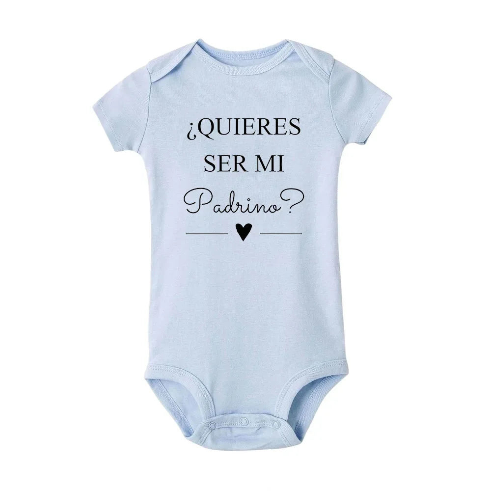 Jiangkao Baby Bodysuit Do You Want To Be My Godmother Godfather for Newborn - ToylandEU