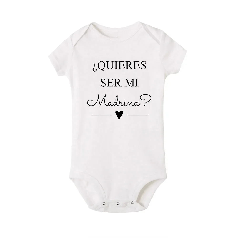 Jiangkao Baby Bodysuit Do You Want To Be My Godmother Godfather for Newborn - ToylandEU