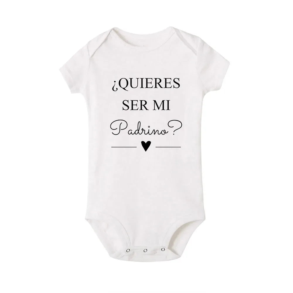 Jiangkao Baby Bodysuit Do You Want To Be My Godmother Godfather for Newborn - ToylandEU