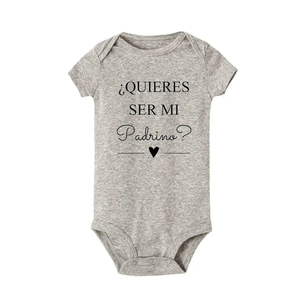 Jiangkao Baby Bodysuit Do You Want To Be My Godmother Godfather for Newborn - ToylandEU