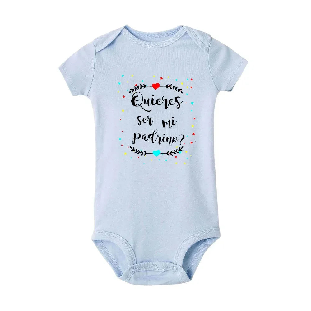 Jiangkao Baby Bodysuit Do You Want To Be My Godmother Godfather for Newborn - ToylandEU