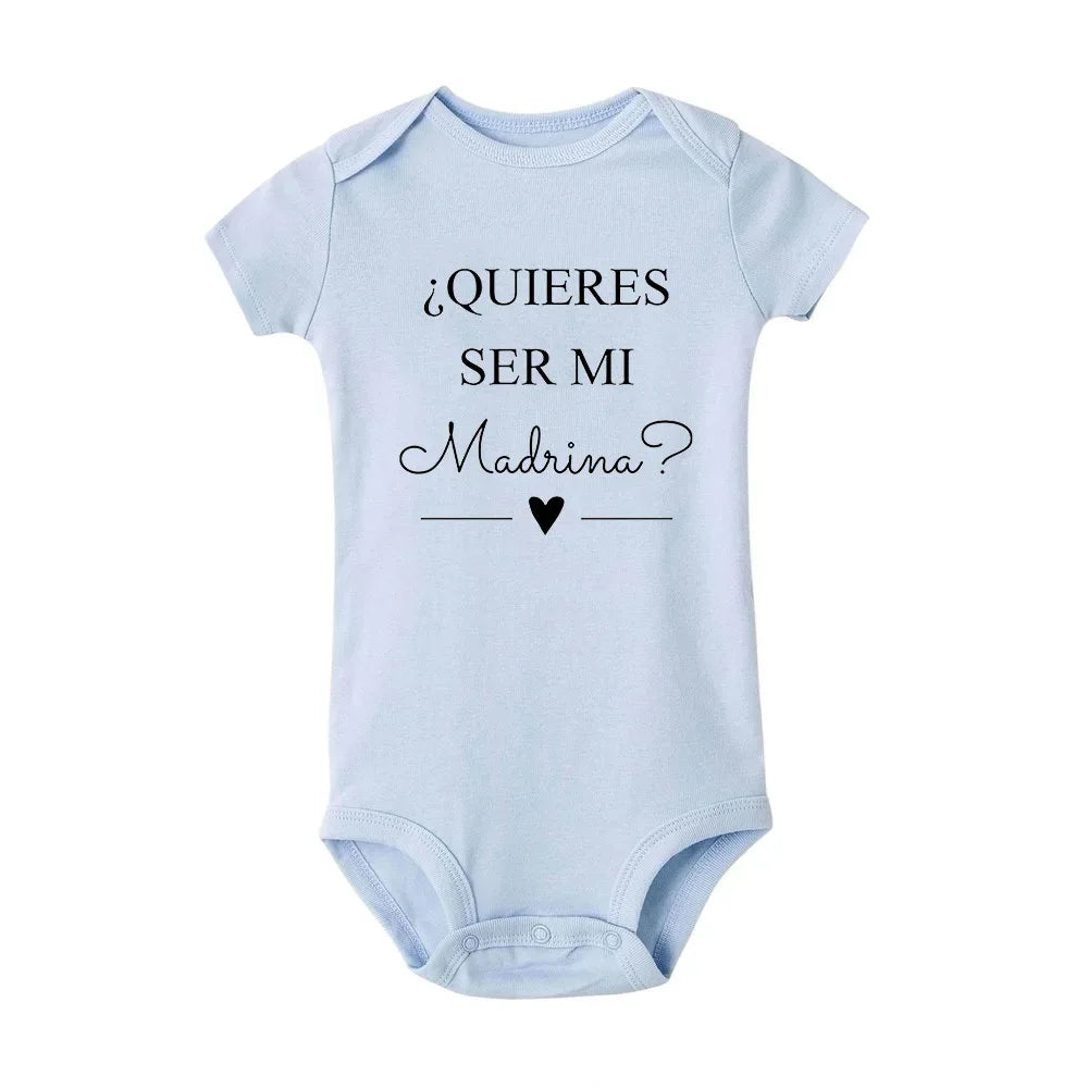 Jiangkao Baby Bodysuit Do You Want To Be My Godmother Godfather for Newborn - ToylandEU