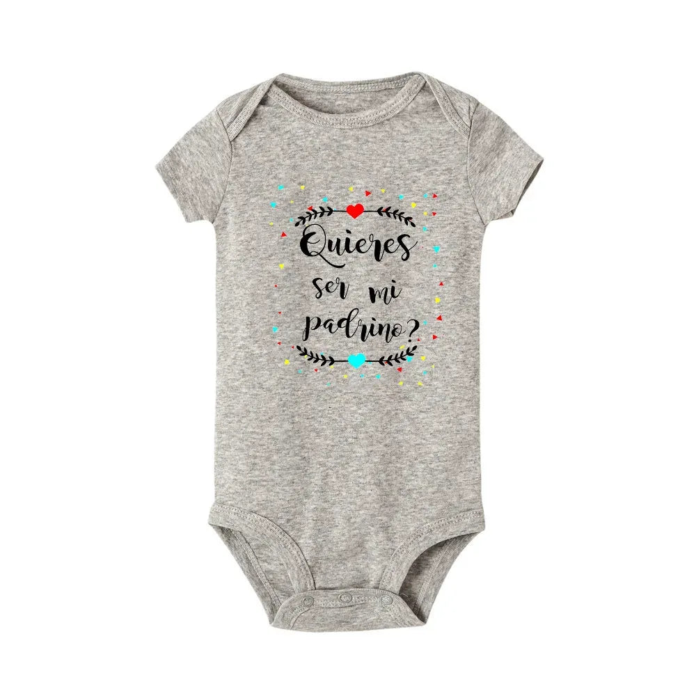 Jiangkao Baby Bodysuit Do You Want To Be My Godmother Godfather for Newborn - ToylandEU