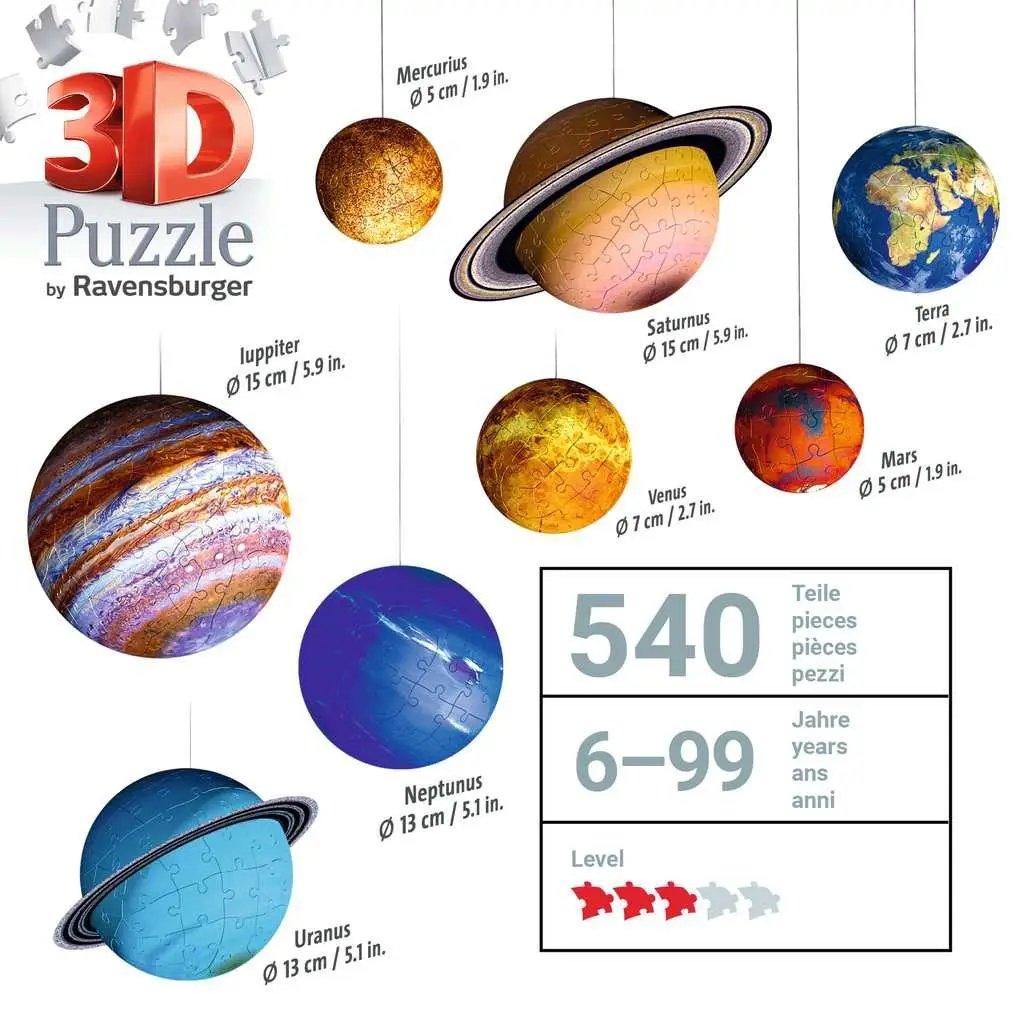  Solar System 540 Piece 3D Jigsaw Puzzle Ravensburger -  ToylandEU™
