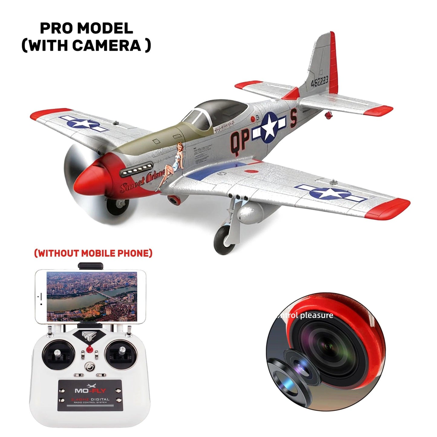 Jikefun 1/16 P-51d Mustang Rc Plane | Brushless Motor | Toylandeu