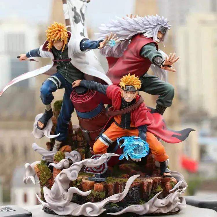 Jiraiya Minato and Naruto Anime Figurines, NARUTO SHIPPUDEN Figures Master and Apprentice Figure 41cm - ToylandEU