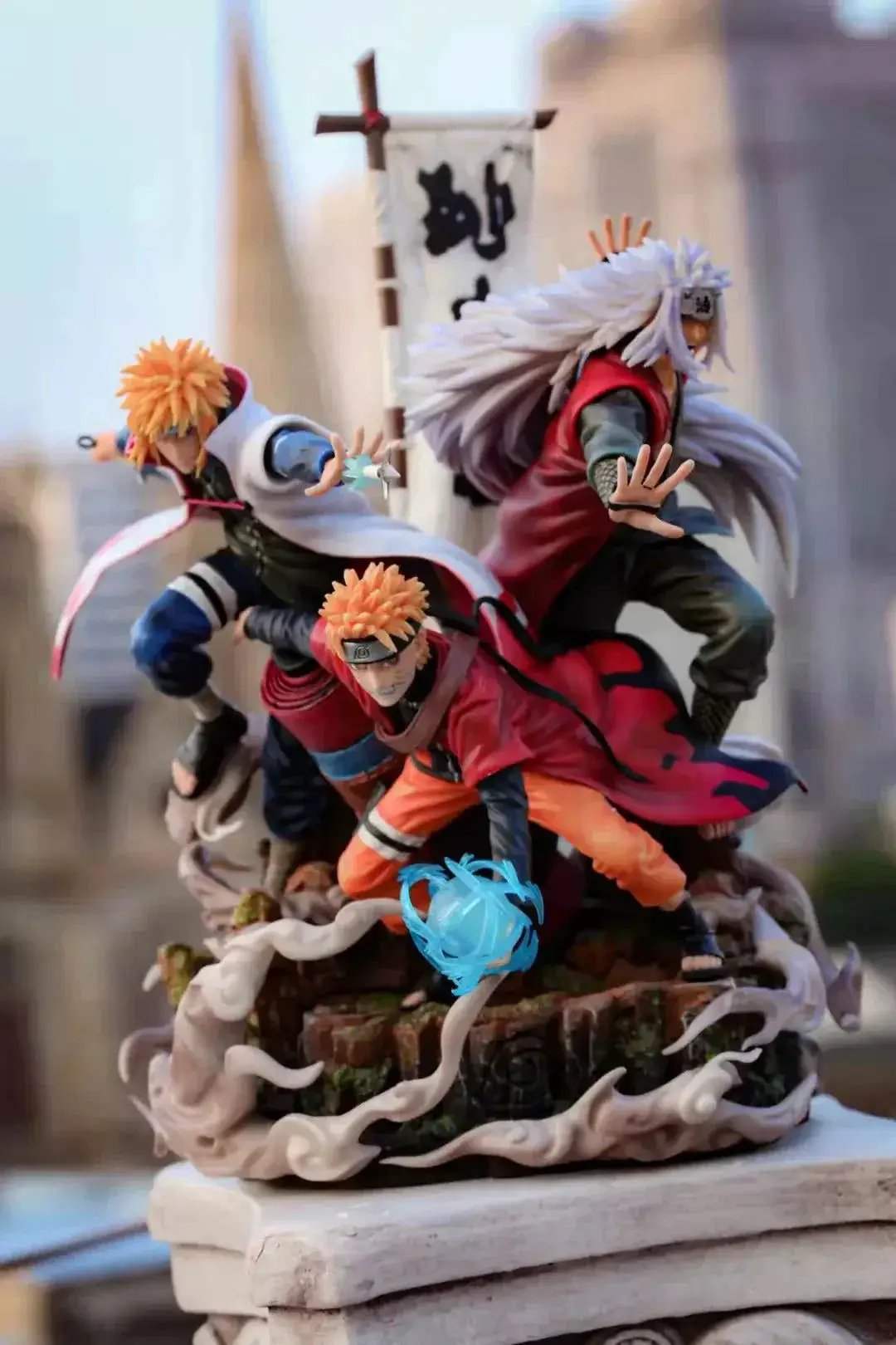 Jiraiya Minato and Naruto Anime Figurines, NARUTO SHIPPUDEN Figures Master and Apprentice Figure 41cm - ToylandEU