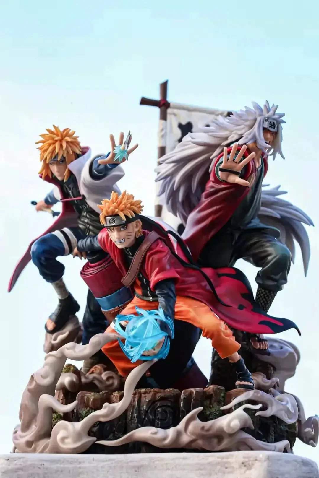 Jiraiya Minato and Naruto Anime Figurines, NARUTO SHIPPUDEN Figures Master and Apprentice Figure 41cm - ToylandEU