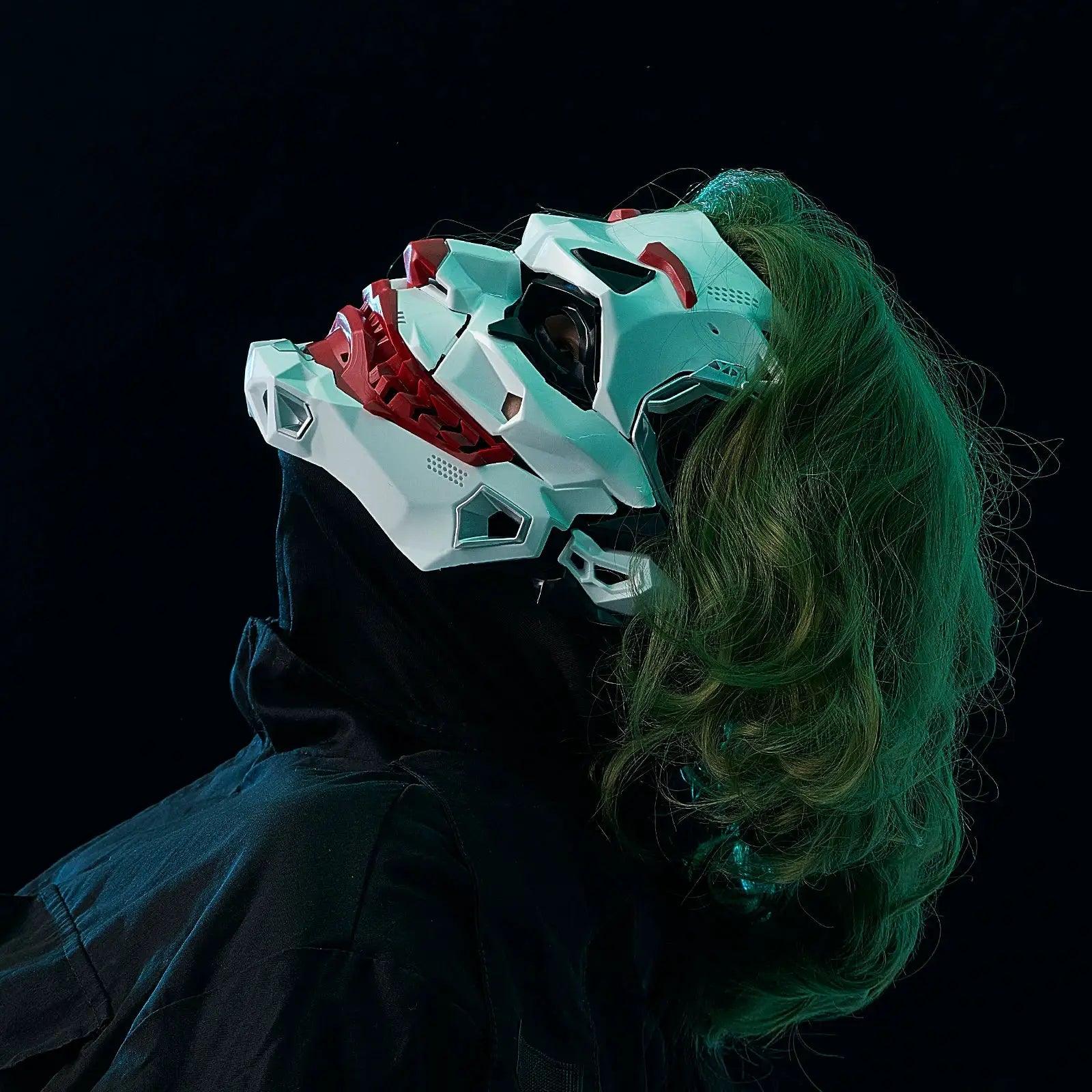  Cyberpunk Joker Mask Cosplay Geometric White Red Design -  ToylandEU™