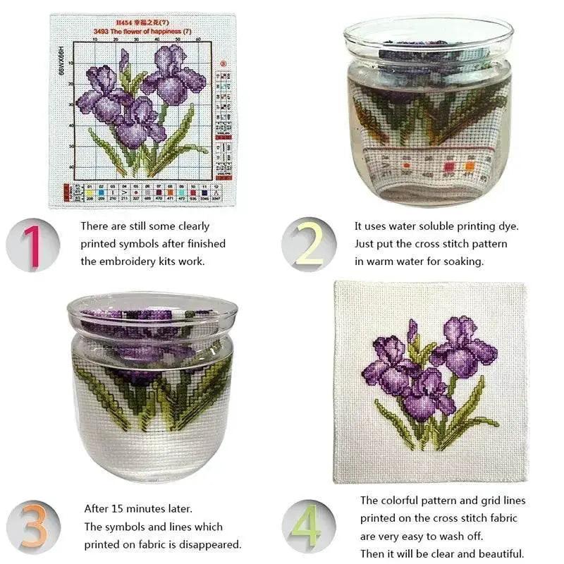  Joy Sunday Beginner's Cross Stitch Kit - Easy Tiger & Fox Pattern on Aida Fabric with DMC Threads -  ToylandEU™