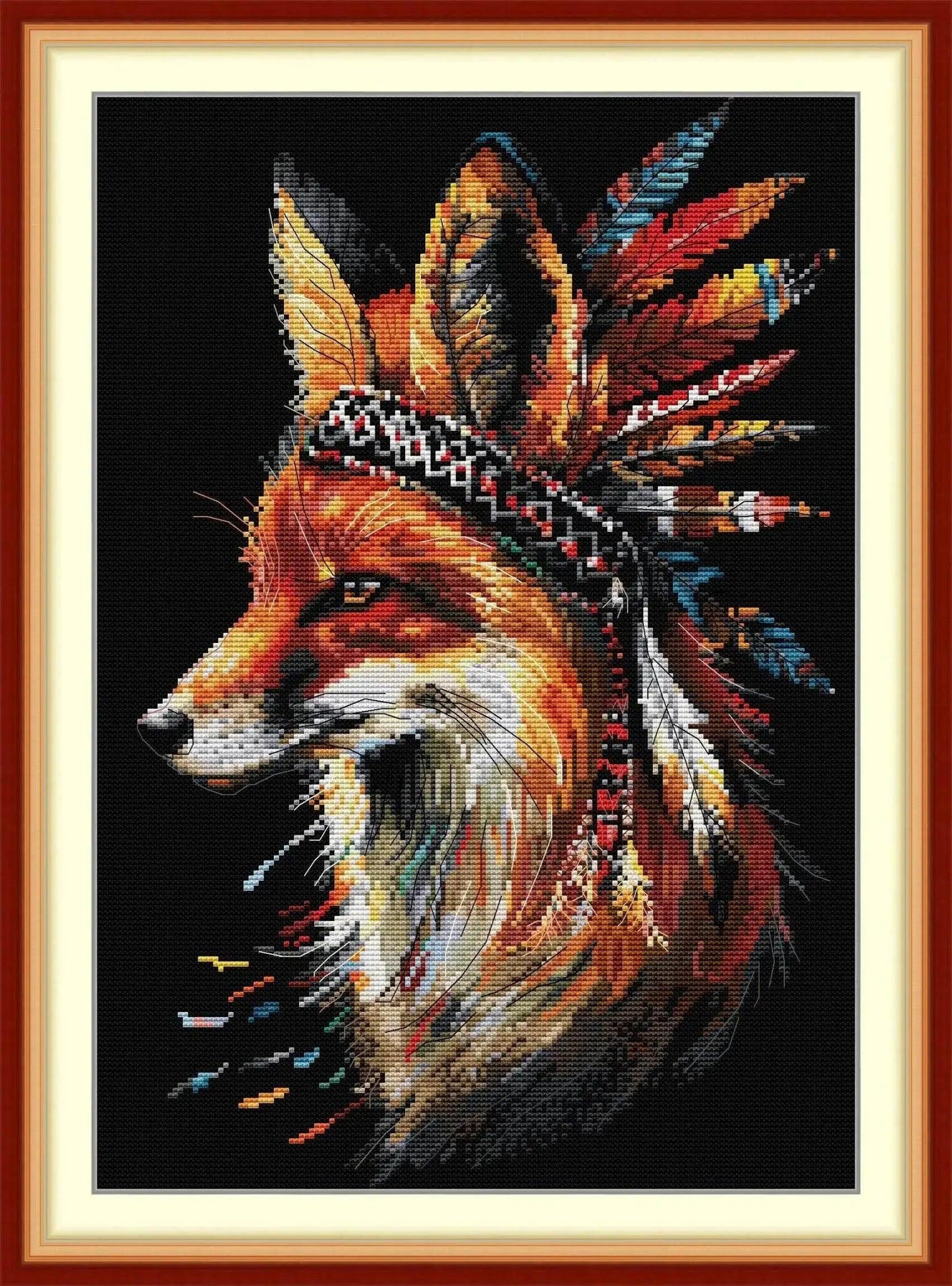  Joy Sunday Beginner's Cross Stitch Kit - Easy Tiger & Fox Pattern on Aida Fabric with DMC Threads -  ToylandEU™